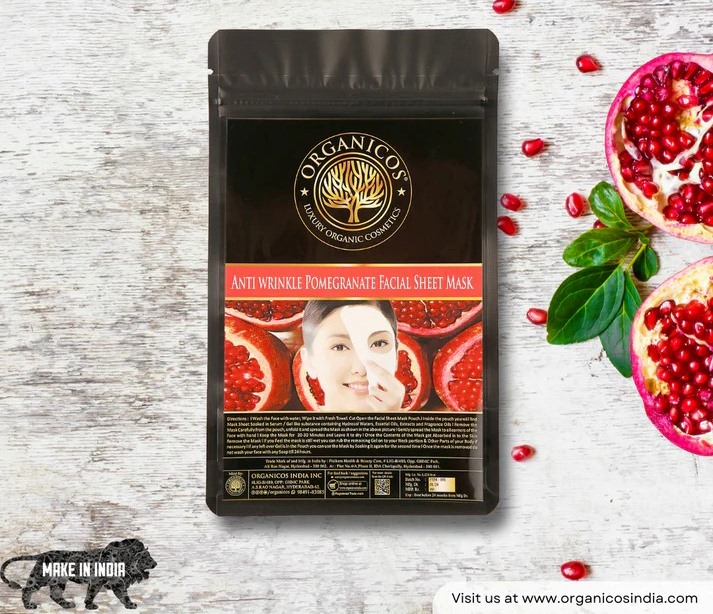 Organicos Anti Wrinkle Pomegranate Facial Sheet Mask
