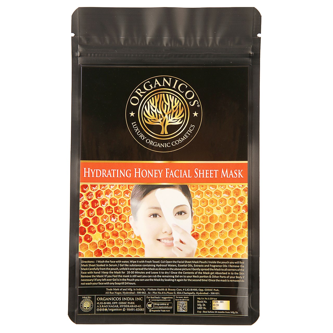 Organicos Hydrating Honey Facial Sheet Mask
