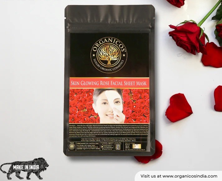 Organicos Skin Glowing Rose Facial Sheet Mask