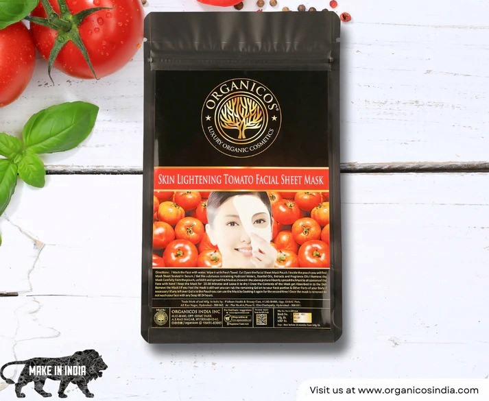 Organicos Skin Lightening Tomato Facial Sheet Mask
